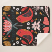 volkskunst schandalig kleurrijk patroon met flora sherpa deken (Voorkant (horizontaal))