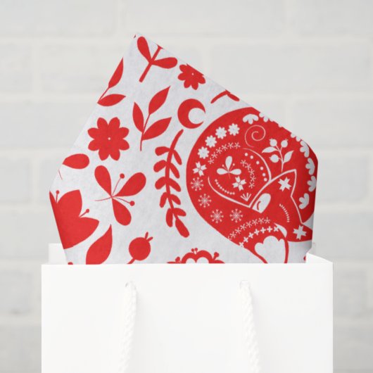 Volkskunst Slaande Vos Cadeau Tissuepapier (Cadeauzakje)