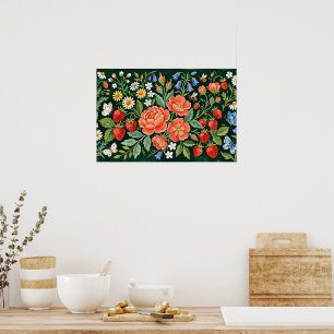 Volkskunst Tuin Scène Poster