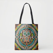 Volkskunst Uil Tote Bag (Voorkant)