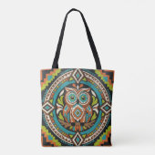 Volkskunst Uil Tote Bag (Achterkant)