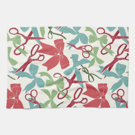 Volkskunst Vakantie Bogen en Schaar Kerstmis Theedoek