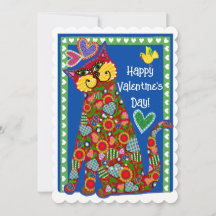 Volkskunst van de Valentijnskaart van de kat