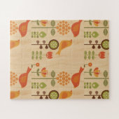 Volkskunst van herfstvogels legpuzzel (Horizontaal)