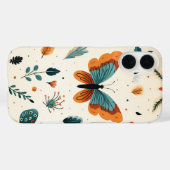 Volkskunst Vlinders met Teal en Terracotta Case-Mate iPhone Case (Achterkant (horizontaal))