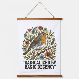 Volkskunst Vogel Illustratie voor Sociale Rechtvaa Hangend Wandkleed