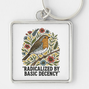 Volkskunst Vogel Illustratie voor Sociale Rechtvaa Sleutelhanger