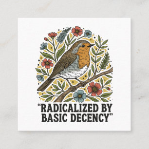 Volkskunst Vogel Illustratie voor Sociale Rechtvaa Vierkante Visitekaartje