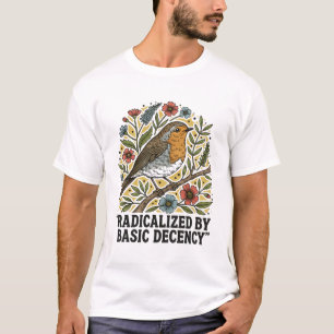 Volkskunst Vogelillustratie voor Sociale Rechtvaar T-shirt