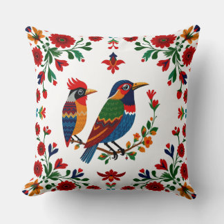Volkskunst Vogels & Bloemen Kussen