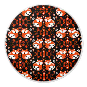 Volkskunst Vos Print Decoratie Keramische Knop