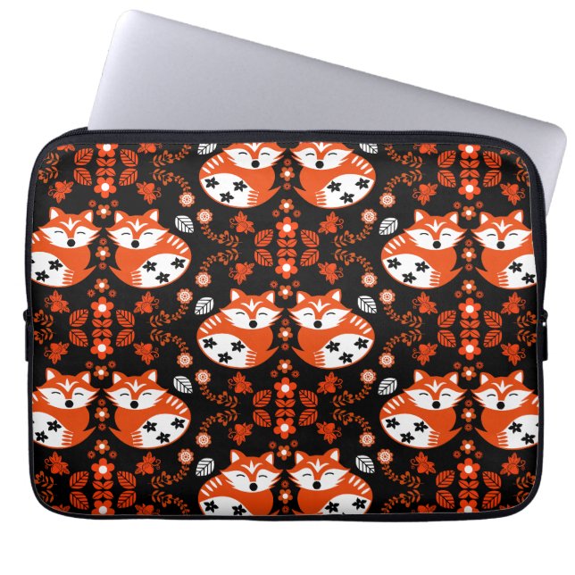 Volkskunst Vos Print Decoratie Laptop Sleeve (Voorkant)