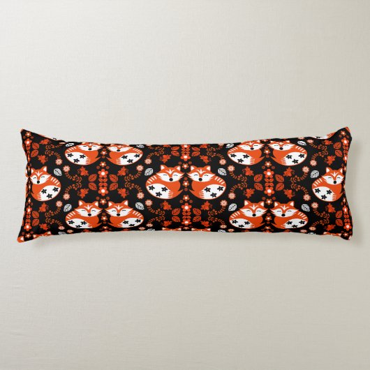 Volkskunst Vos Print Decoratie Lichaamskussen (Voorkant)