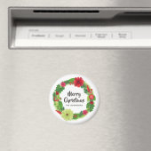 Volkskunst Waterverf Bloem Kerstmis Magneet (Insitu (Vaatwasser))