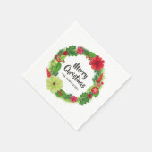 Volkskunst Waterverf Bloem Kerstmis Servet (Hoek)