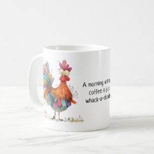 Volkskunst Whimsical Haantje Ochtendkoffie Grappig Koffiemok