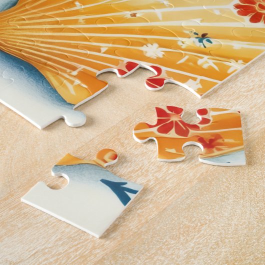 Volkskunst Zeeschelp Puzzel (Zijkant)