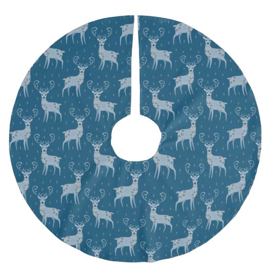 Volkskunsthert op blauw kerstboom rok (Voorkant)