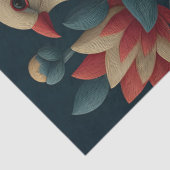 Volkskunstillustratie van een vogel te midden van tissuepapier (Detail)