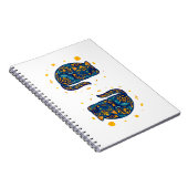 Volkskunstkat in het blauw notitieboek (Rechterzijde)