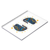 Volkskunstkat in het blauw notitieboek (Linkerzijde)