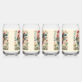 Volkskunstpatchworkhaan met bloemaccenten blikvorm glas (Links)