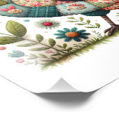 Volkskunstpatchworkhaan met bloemaccenten foto afdruk (Hoek)