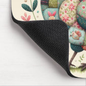 Volkskunstpatchworkhaan met bloemaccenten muismat (Hoek)