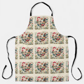 Volkskunstpatchworkhaan met bloemaccenten schort (Voorkant)
