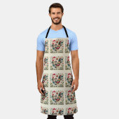 Volkskunstpatchworkhaan met bloemaccenten schort (Gedragen)