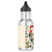Volkskunstpatchworkhaan met bloemaccenten waterfles  (Links)