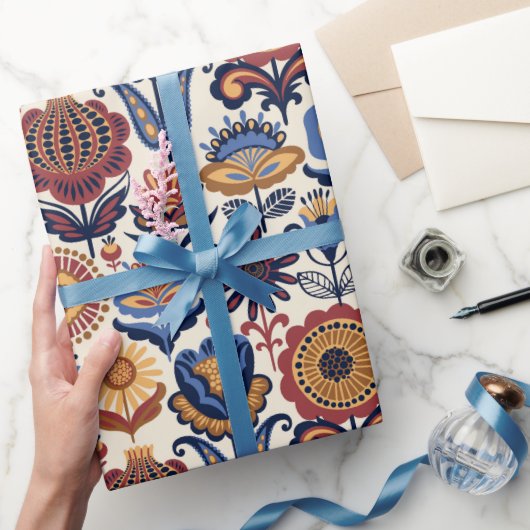 Volkskunstpatroon Cadeaupapier (Geschenken)