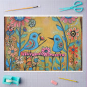 volkskunstvogels met felle leuke kleuren tissuepapier (Craft)