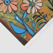 volkskunstvogels met felle leuke kleuren tissuepapier (Detail)