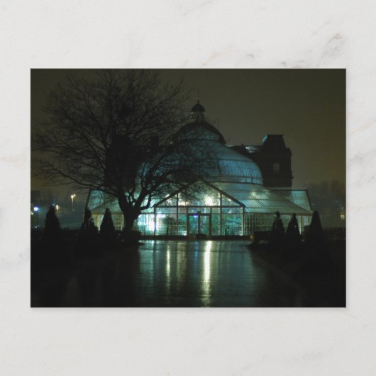 Volkspaleis bij nacht briefkaart (Voorkant)