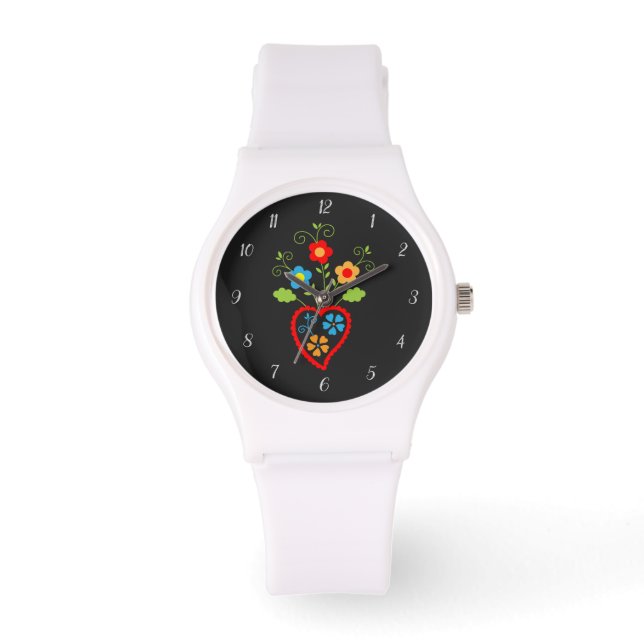 Volksportugees ontluikend hart horloge (Voorkant)