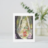 volkssprookje | Het bos van Lilacs | Green Feestdagenkaart (Staand voorkant)