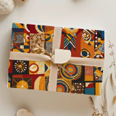 Volkstamelijke Tribale Kunst Patchwork Afro-Amerik Cadeaupapier