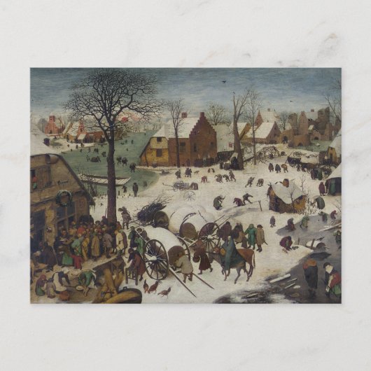 volkstelling in Bethlehem door Pieter Bruegel Briefkaart (Voorkant)