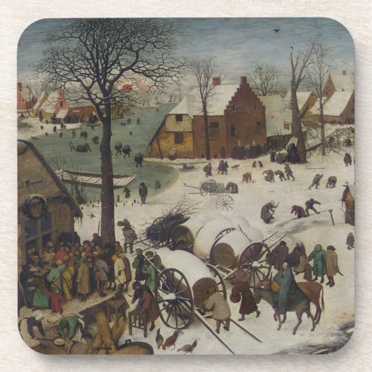 volkstelling in Bethlehem door Pieter Bruegel Drankjes Onderzetter (Voorkant)