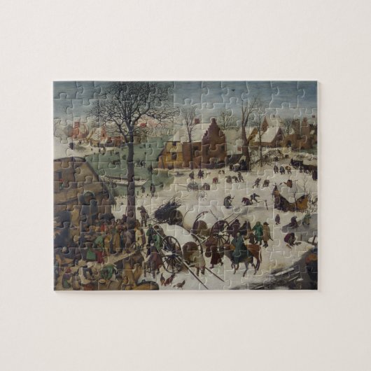 volkstelling in Bethlehem door Pieter Bruegel Legpuzzel (Horizontaal)