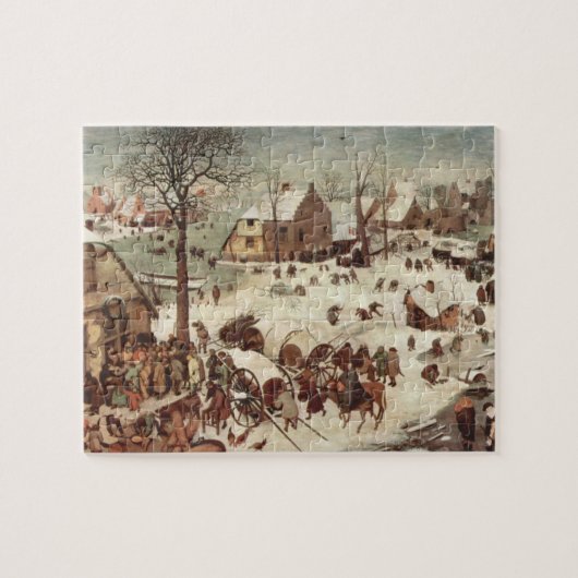 volkstelling in Bethlehem door Pieter Bruegel Legpuzzel (Horizontaal)