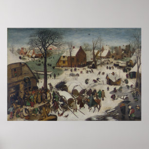 volkstelling in Bethlehem door Pieter Bruegel Poster