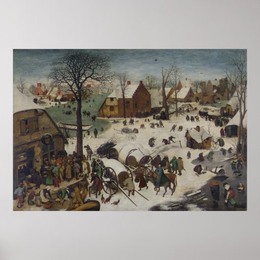 volkstelling in Bethlehem door Pieter Bruegel Poster (Voorkant)