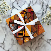 Volkstribale Rustieke Patchwork Afro-Amerikaanse C Cadeaupapier