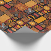 Volkstribale Rustieke Patchwork Afro-Amerikaanse C Cadeaupapier (Hoek)