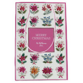 Volkstuin Bloemen Roze Kerstmis Medium Cadeauzakje (Voorkant)