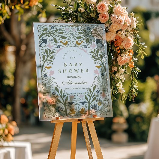 Volkstuin bos baby shower acryl bord