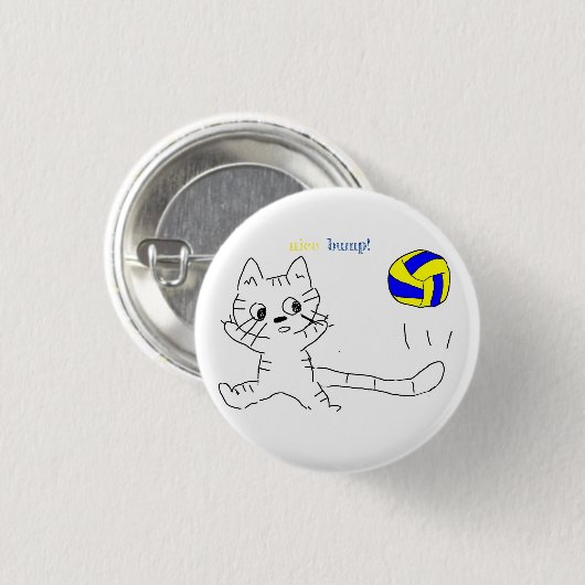 vollayball cat Button (Voorkant /achterkant)