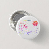 vollayball cat Button2 Ronde Button 3,2 Cm (Voorkant /achterkant)